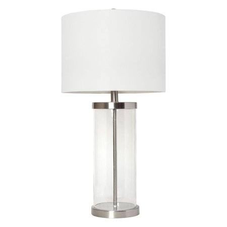 FEELTHEGLOW Enclosed Glass Table Lamp, Brushed Nickel FE2519874